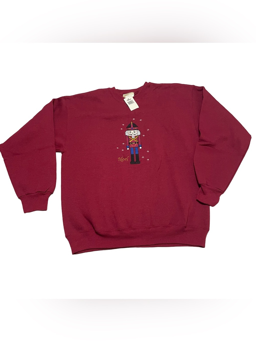 Vintage Christmas Men's Burgundy Nutcracker Crewneck Sweater